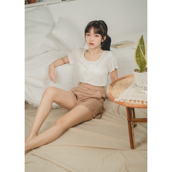 High Waist Back Elastic Pants